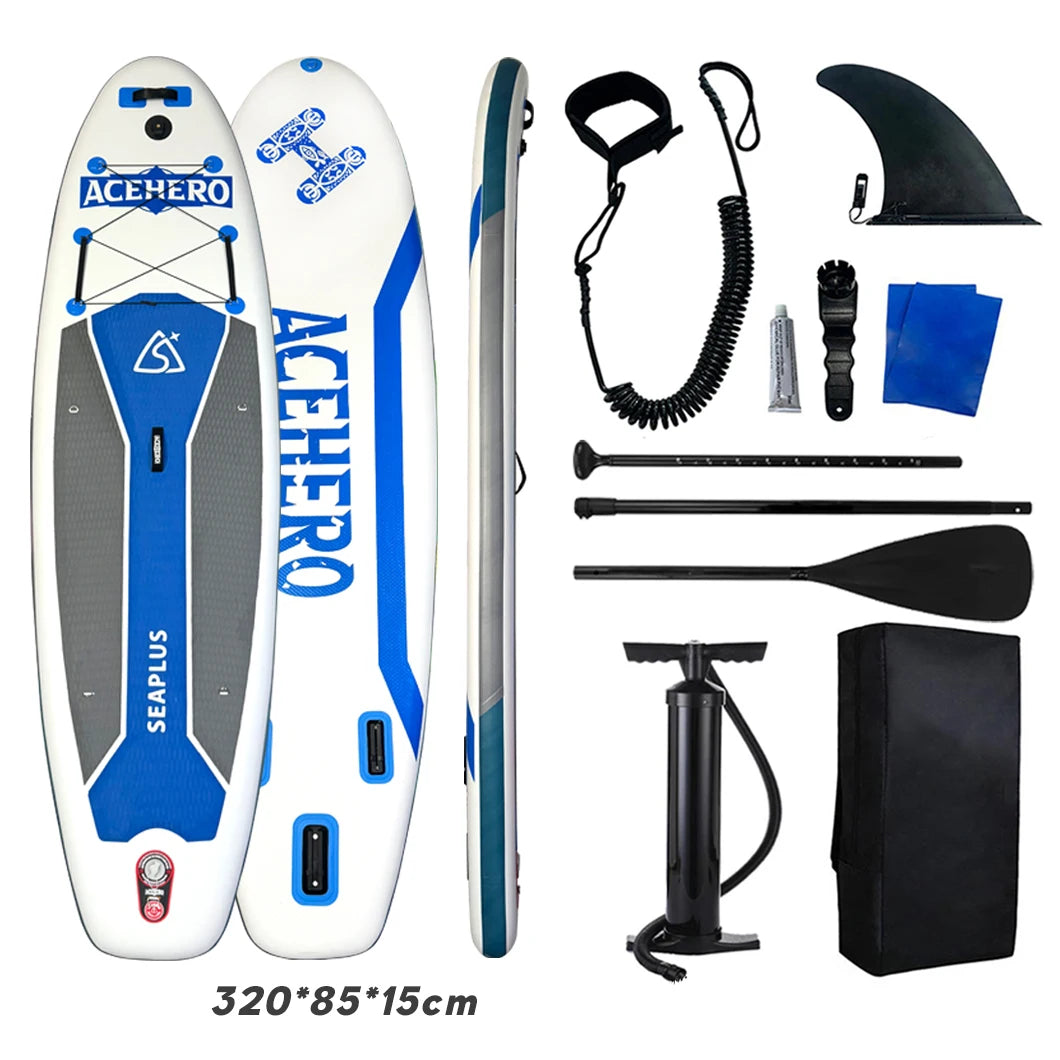 Thickened Double-layer Stand-up Paddle Board Inflatable Surfing Board Stable Outdoor Water Sports Family Camping Travel Gear