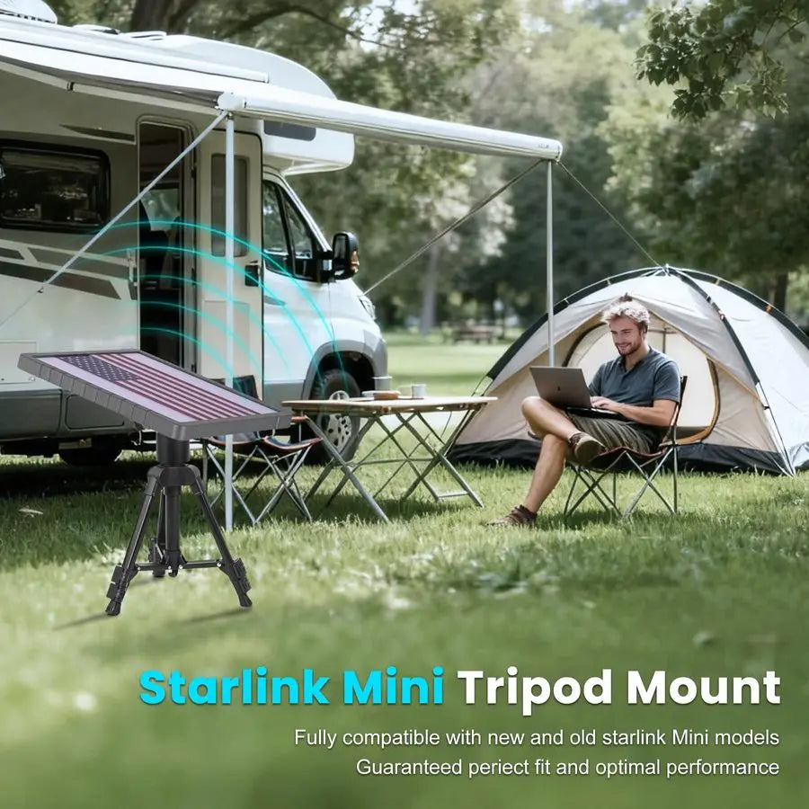 for Starlink Mini Tripod Mount with Pipe Adapter Adjustable Height and Angle for Starlink Mini Tripod kit for Outdoor Camping, T