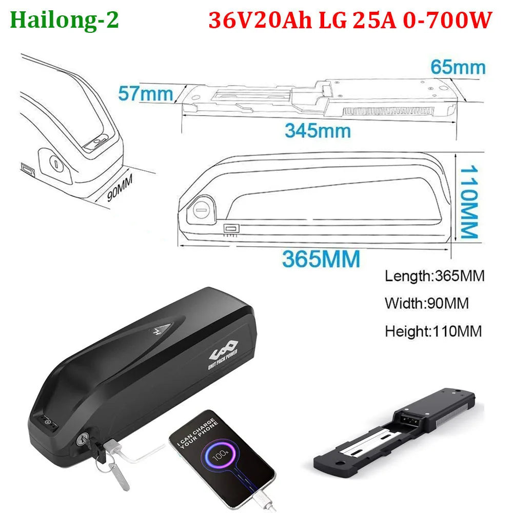 21700 Ebike Battery 52V 48V 24Ah Downbtube Polly Lithium Battery Pack For 350W 500W 750W 1000W 1500W Motor Electric Bike Kits