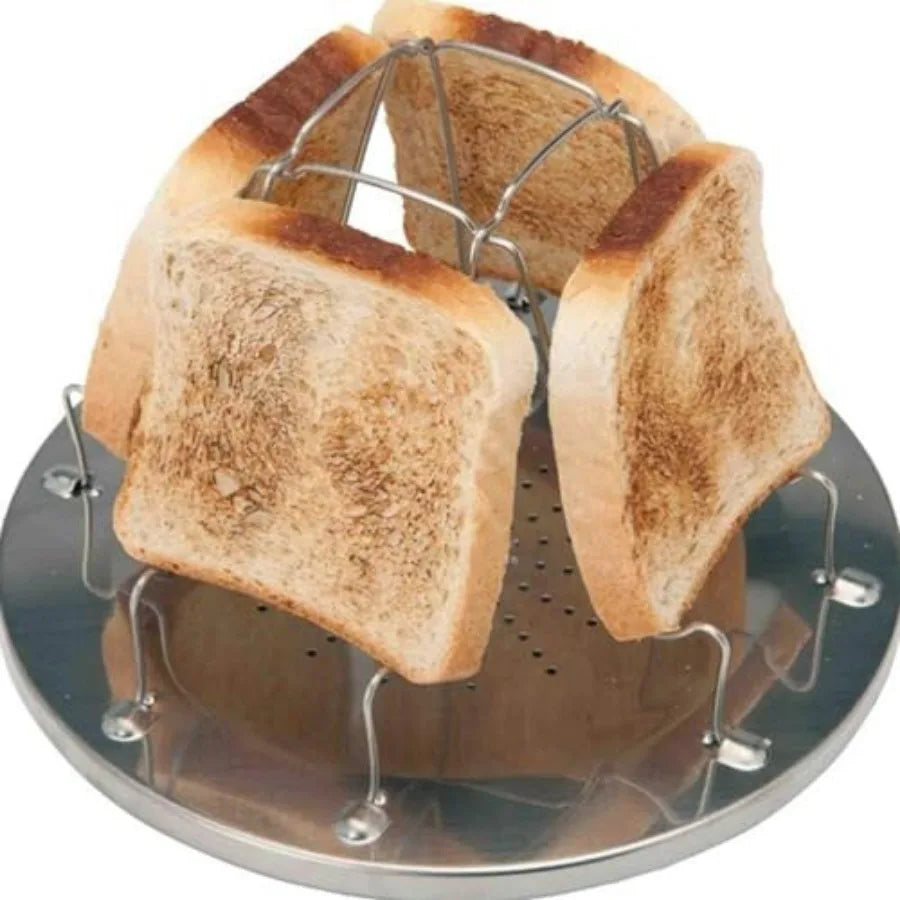Camping Toaster - Stainless Steel Camp Toaster and Bread Clip, for Campers, Hikers, Outdoor Enthusiasts, and Families, Ideal fo
