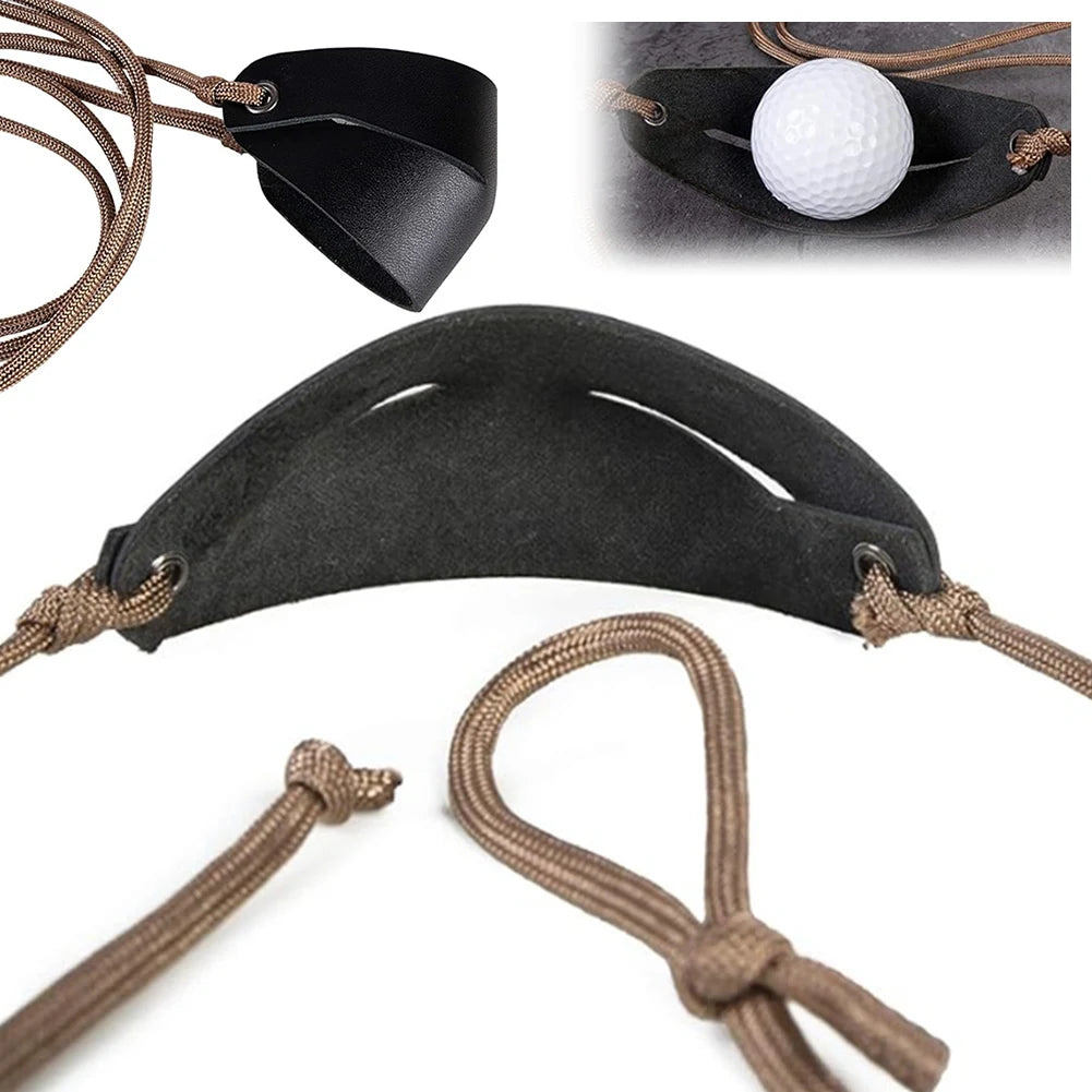 Handmade Leather Shepherd Sling Leather Throwing Sling Old-Fashioned Slingshot Hiking Hunting Accessories