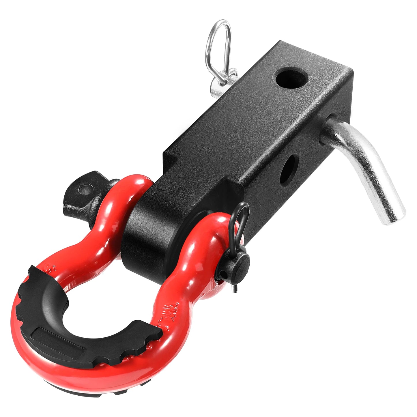 SucceBuy 2in D-Ring Shackle Hitch Receiver with Trailer Hitch Lock Pin Towing Accessories for Trucks Off-Road Vehicle Recovery