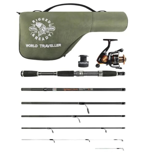 Rigged and Ready Smuggler Series™ Travel Fishing Rods. Super Compact, 1 Spinning Rod and Reel Combo, 4 Spin, 1 Casting Rod + Ca