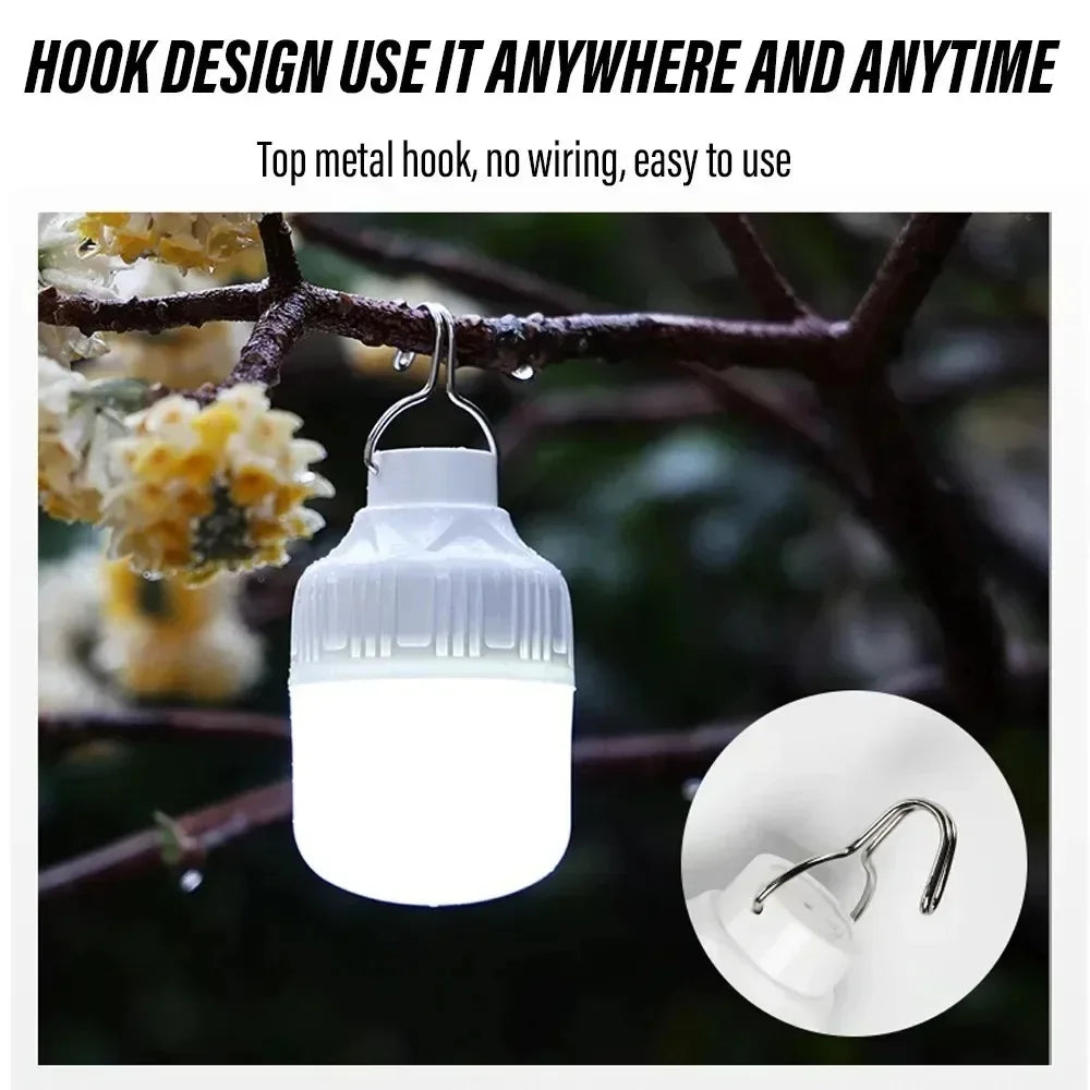 USB Rechargeable LED Lantern for Outdoor Camping and Emergency Use