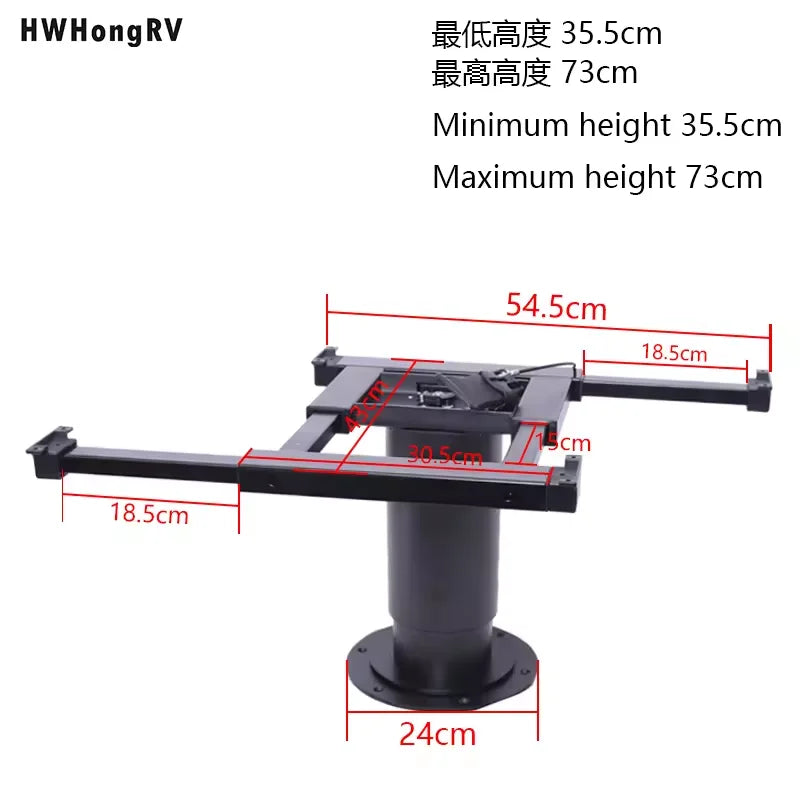 HWHongRV Interior Pneumatic Gas Lifting Table Height Adjustable Pedestal Camping Base Support for Boat Marine Caravan RV