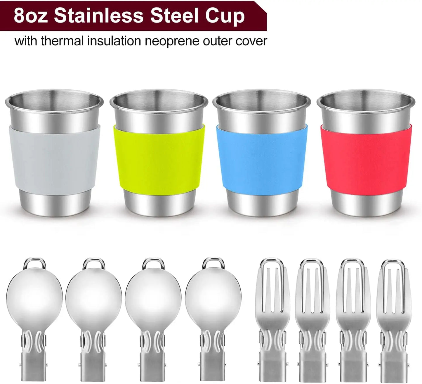 22pcs Camping Cookware MKit, Large Size Hanging Pot Pan Kettle with Base Cook Set for 4, Cups Dishes