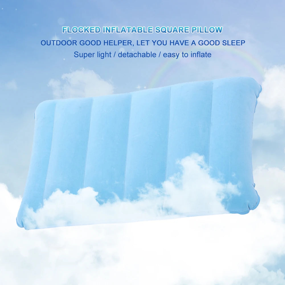 47x30cm Inflating Pillows Portable Camping Cushion Pillow Comfortable Ergonomic for Neck & Lumbar Support