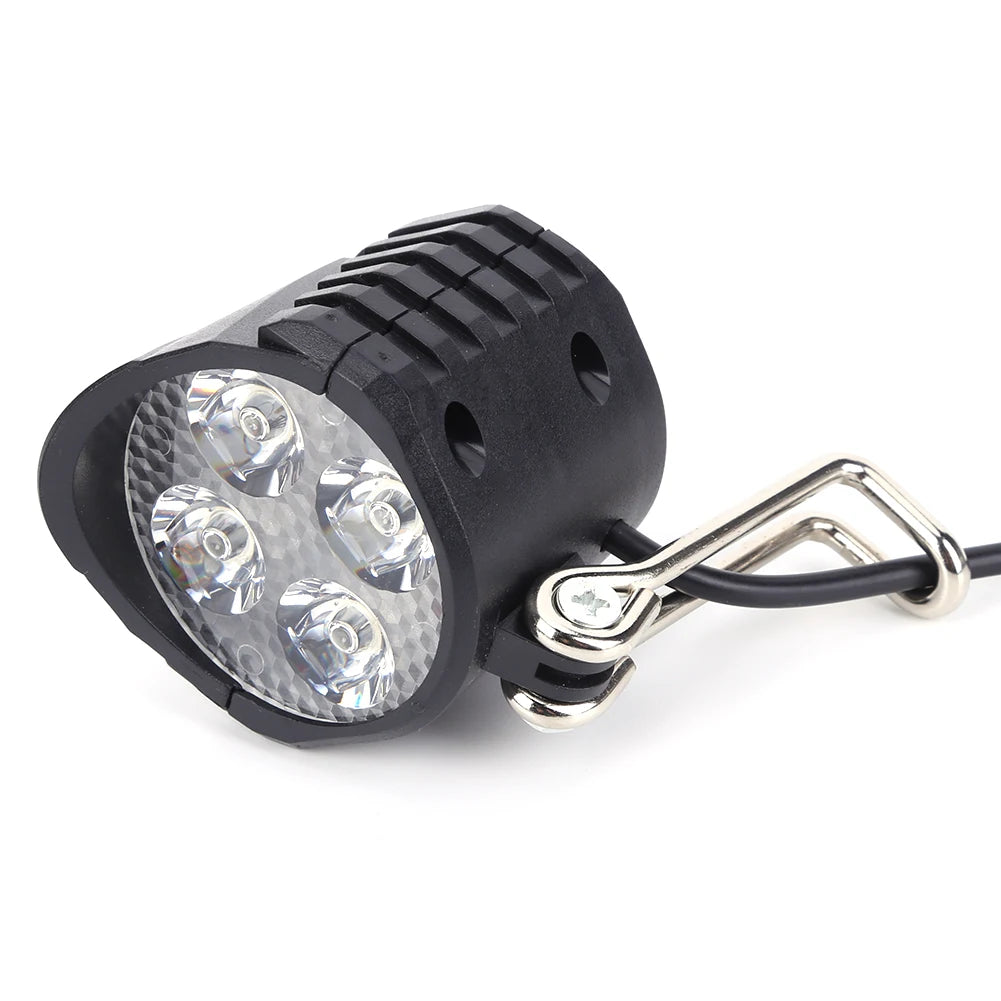 36/48/60V Electric Bicycle Light with Horn 18W 9 LED Electric Scooter LED Front Light Waterproof High Power Headlight for E-Bike